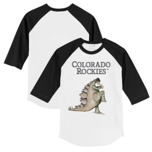 Infant Tiny Turnip White/Black Colorado Rockies Stega Raglan 3/4-Sleeve T-Shirt