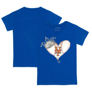 Toddler Tiny Turnip Royal New York Mets Tiara Heart T-Shirt