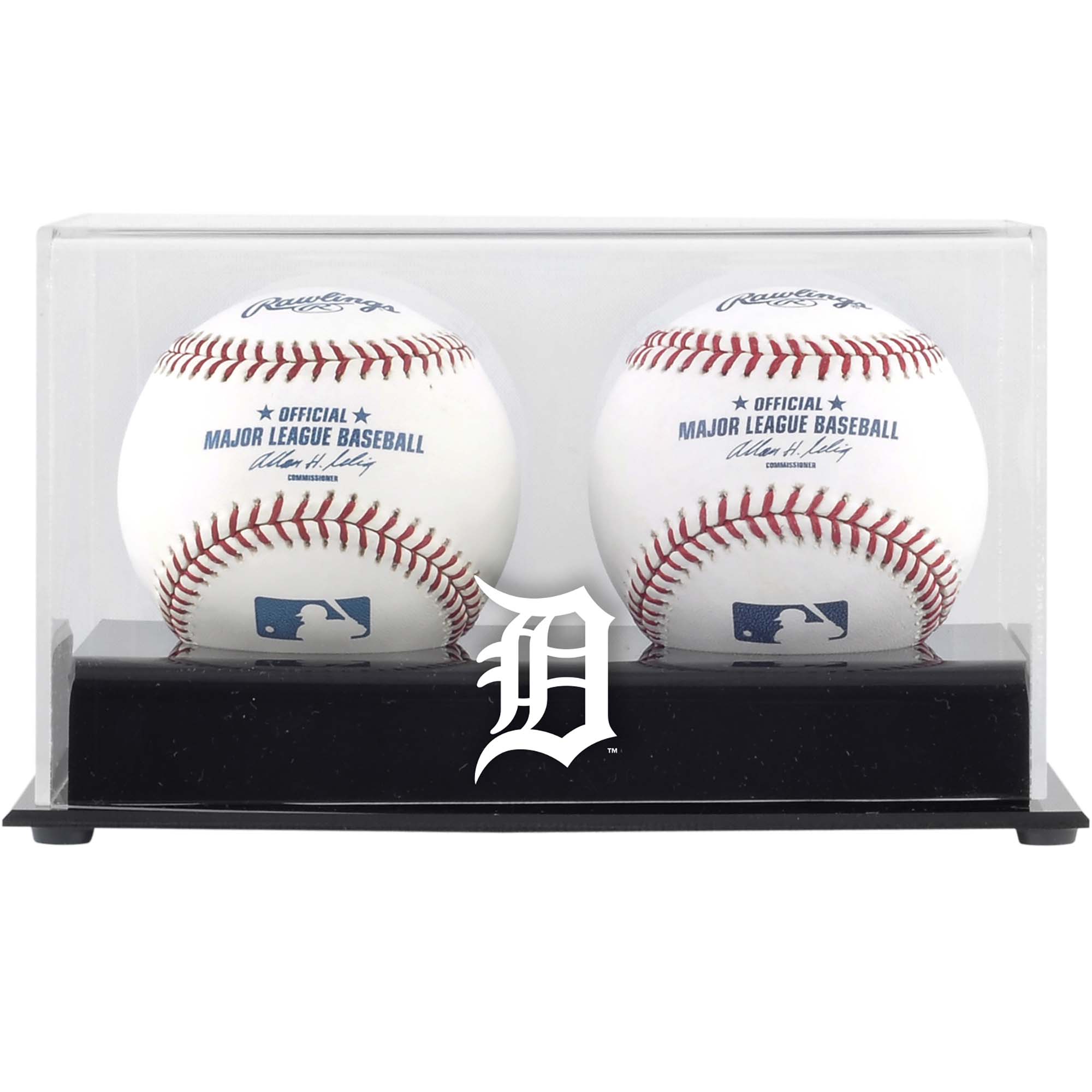 Detroit Tigers Deluxe Two Baseball Cube Logo Display Case