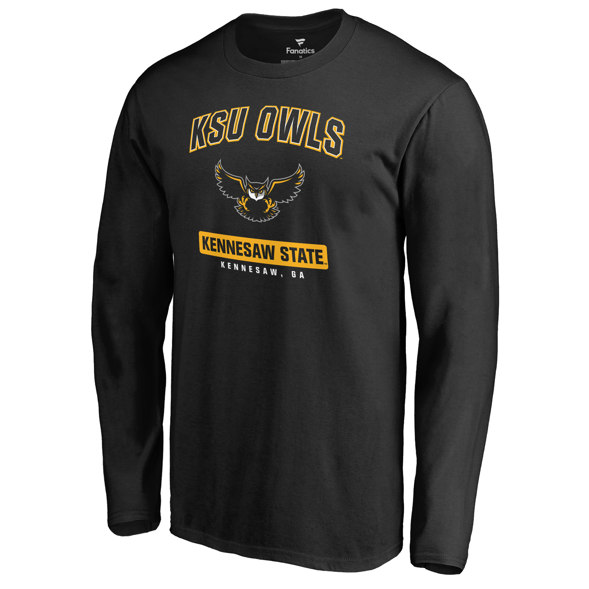 Men's Black Kennesaw State Owls Campus Icon Long Sleeve T-Shirt