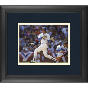Robin Yount Milwaukee Brewers Framed Autographed 8" x 10" Horizontal White Uniform Swinging Photograph