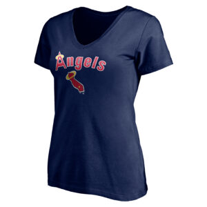 Women's Navy Los Angeles Angels Cooperstown Collection Wahconah T-Shirt