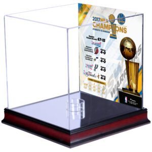 Golden State Warriors 2017 NBA Finals Champions Mahogany Basketball Display Case with Sublimated Collage