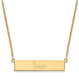 Women's Nebraska Huskers Gold Plated Small Bar Necklace