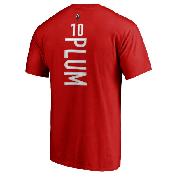 Men's Kelsey Plum Red Las Vegas Aces Backer Name & Number T-Shirt - Image 8