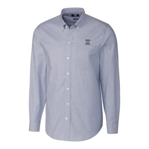 Men's Cutter & Buck Light Blue Xavier Musketeers Stretch Oxford Big & Tall Long Sleeve Button-Down Shirt