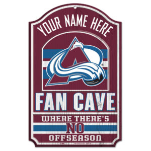 WinCraft Colorado Avalanche Personalized 11'' x 17'' Fan Cave Wood Sign