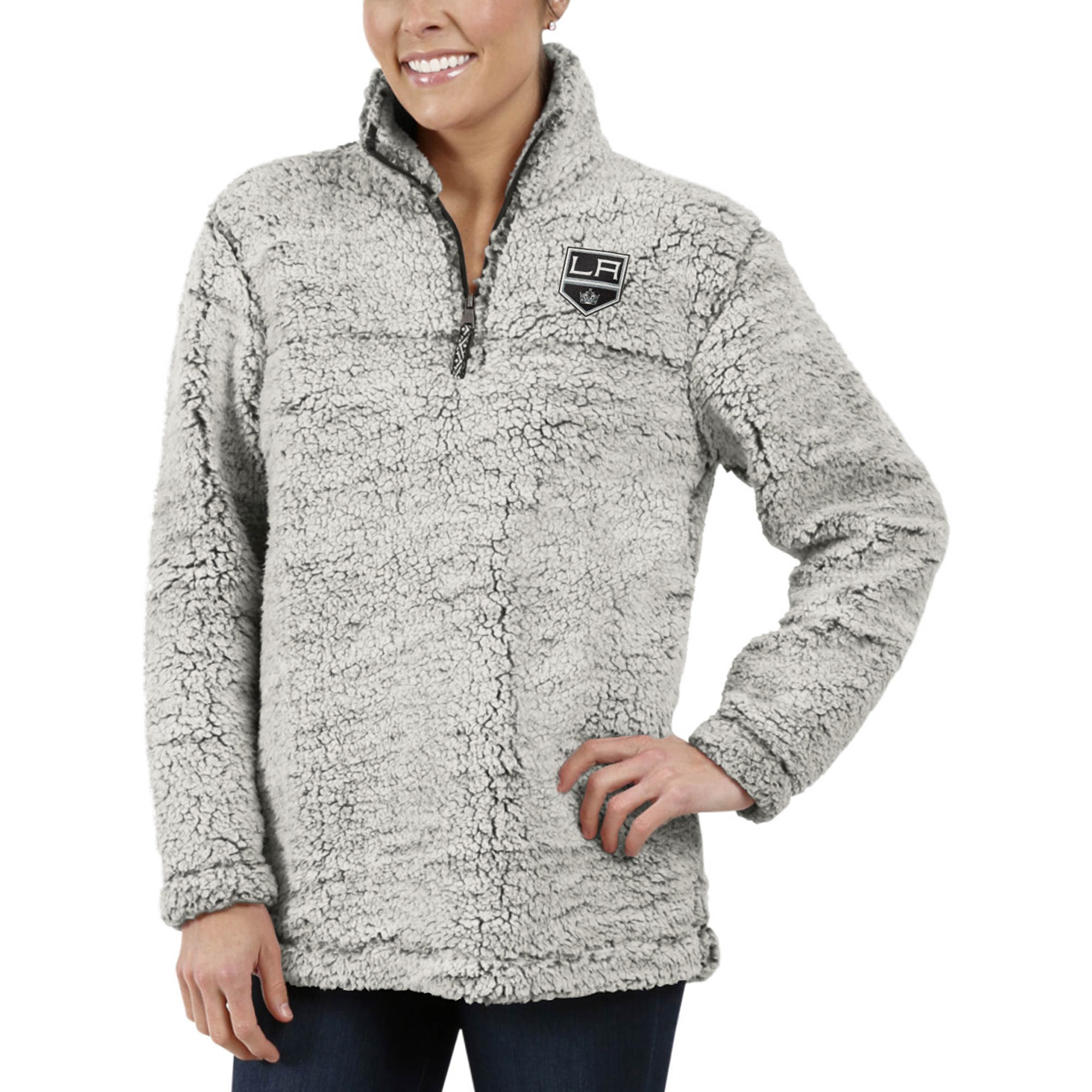 Women's G-III 4Her by Carl Banks Gray Los Angeles Kings Sherpa Quarter-Zip Pullover Jacket - Image 13