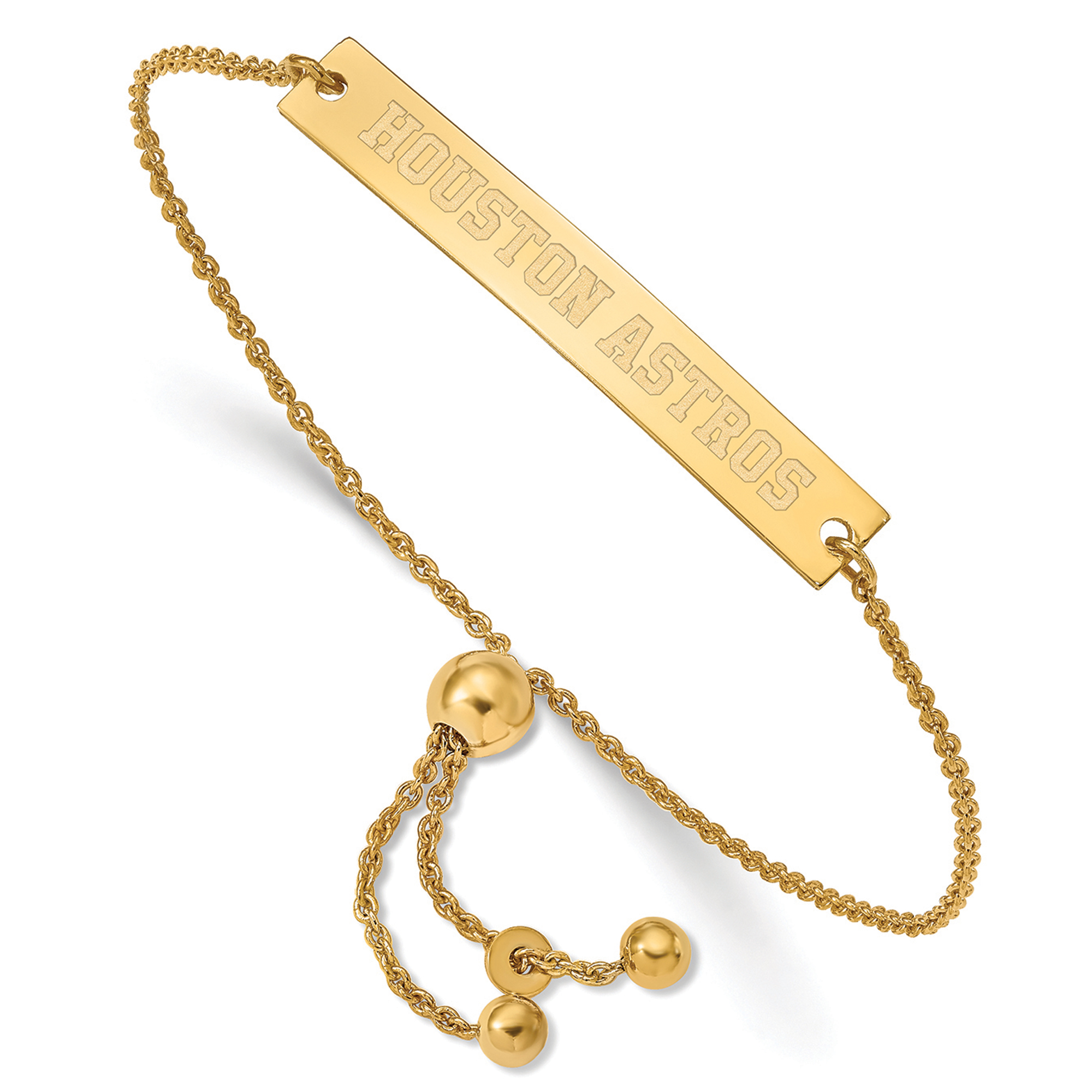 Women's Houston Astros Sterling Silver Gold-Plated Bar Bracelet