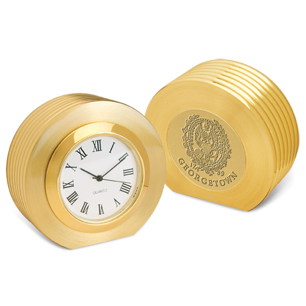 Gold Georgetown Hoyas Presidential II Desk Clock