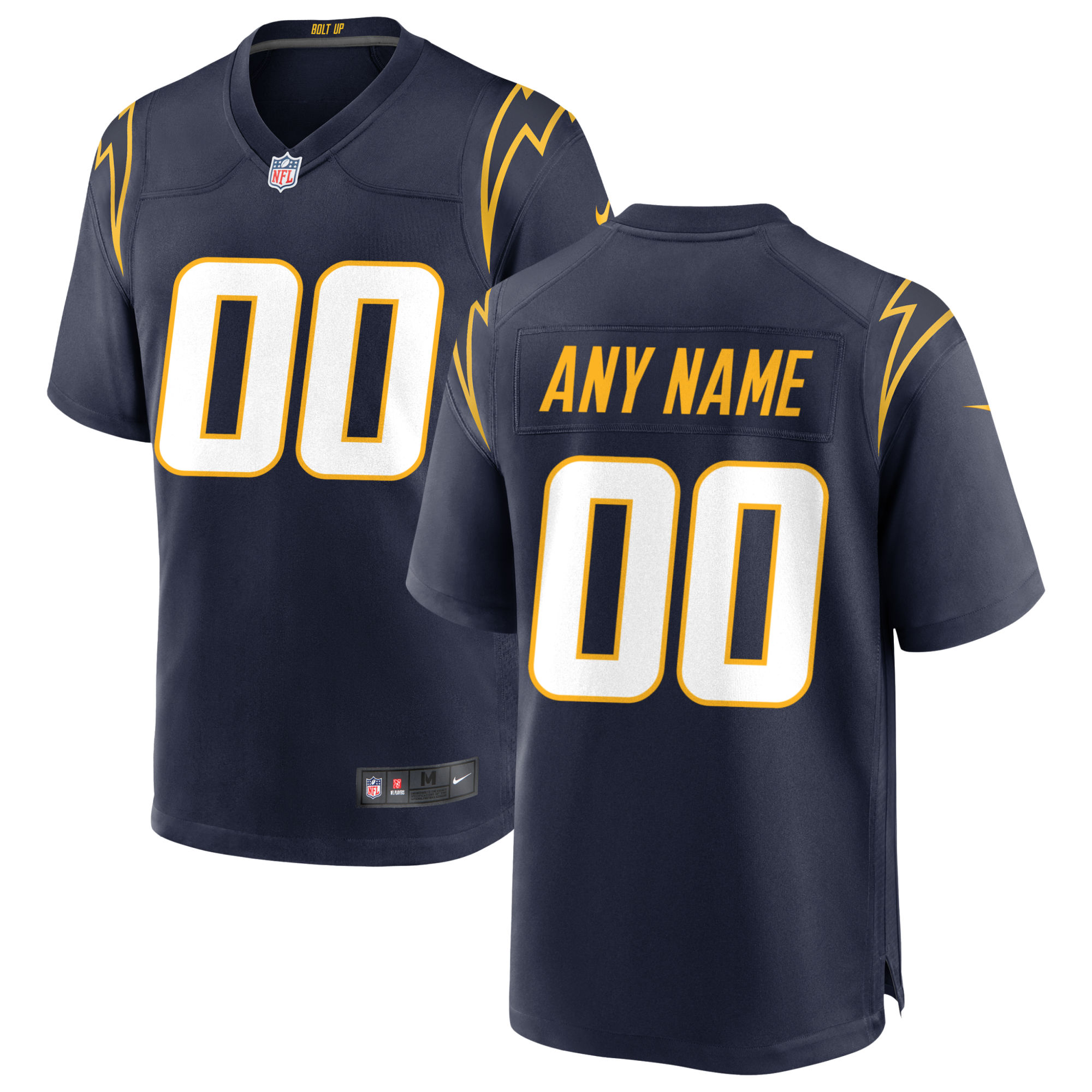 Men's Nike Navy Los Angeles Chargers Alternate Custom Game Jersey - Image 2