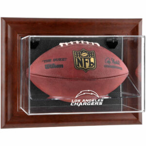 Los Angeles Chargers Brown Framed Wall-Mountable Team Logo Football Display Case
