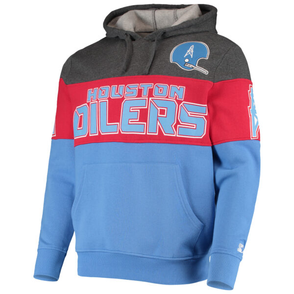 Men's Starter Gray/Red Houston Oilers Extreme Fireballer Throwback Pullover Hoodie - Image 7
