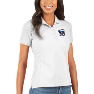 Women's Antigua White Creighton Bluejays Legacy Pique Polo