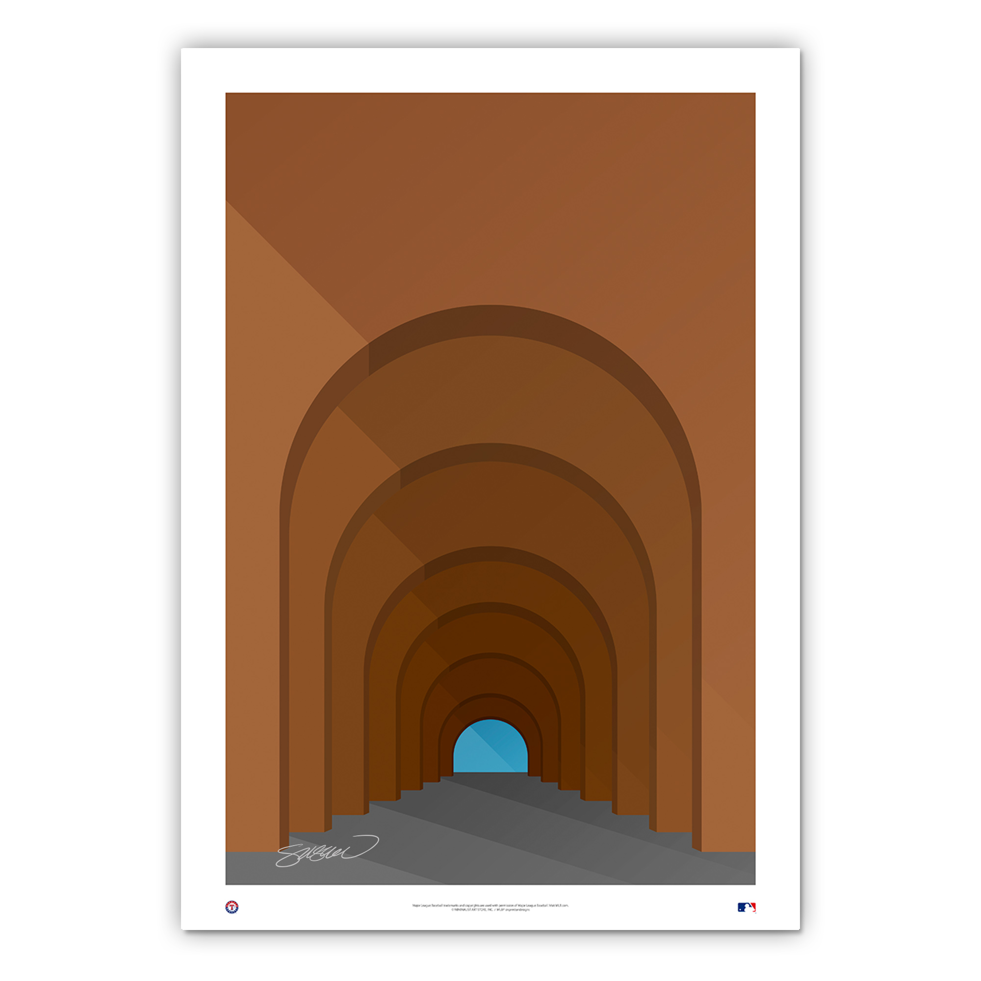 Texas Rangers 24'' x 36'' Minimalist Globe Life Field Fine Art Print