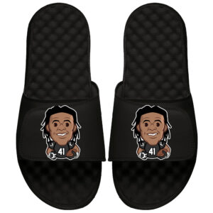 Men's ISlide Alvin Kamara Black NFLPA Emoji Slide Sandals