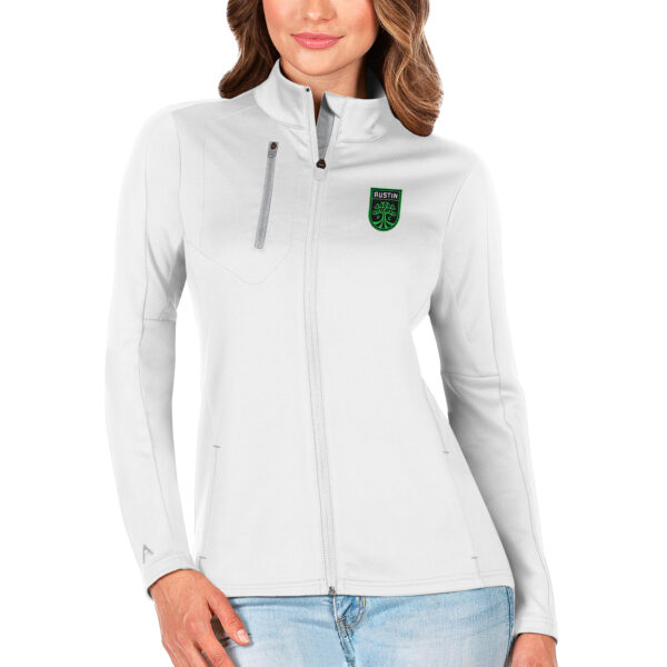 Women's Antigua White/Silver Austin FC Generation Full-Zip Jacket
