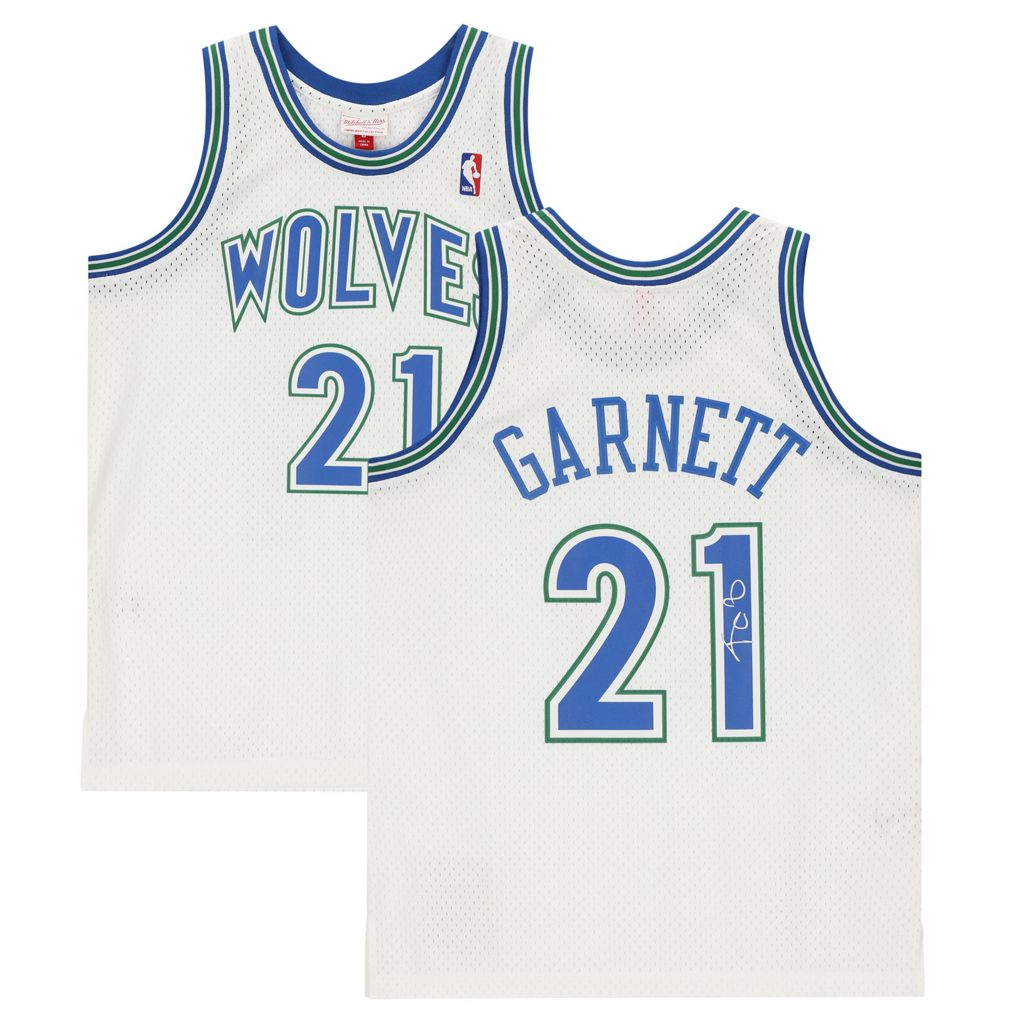 Kevin Garnett Minnesota Timberwolves Autographed White 1995 Mitchell & Ness Swingman Jersey - Image 6