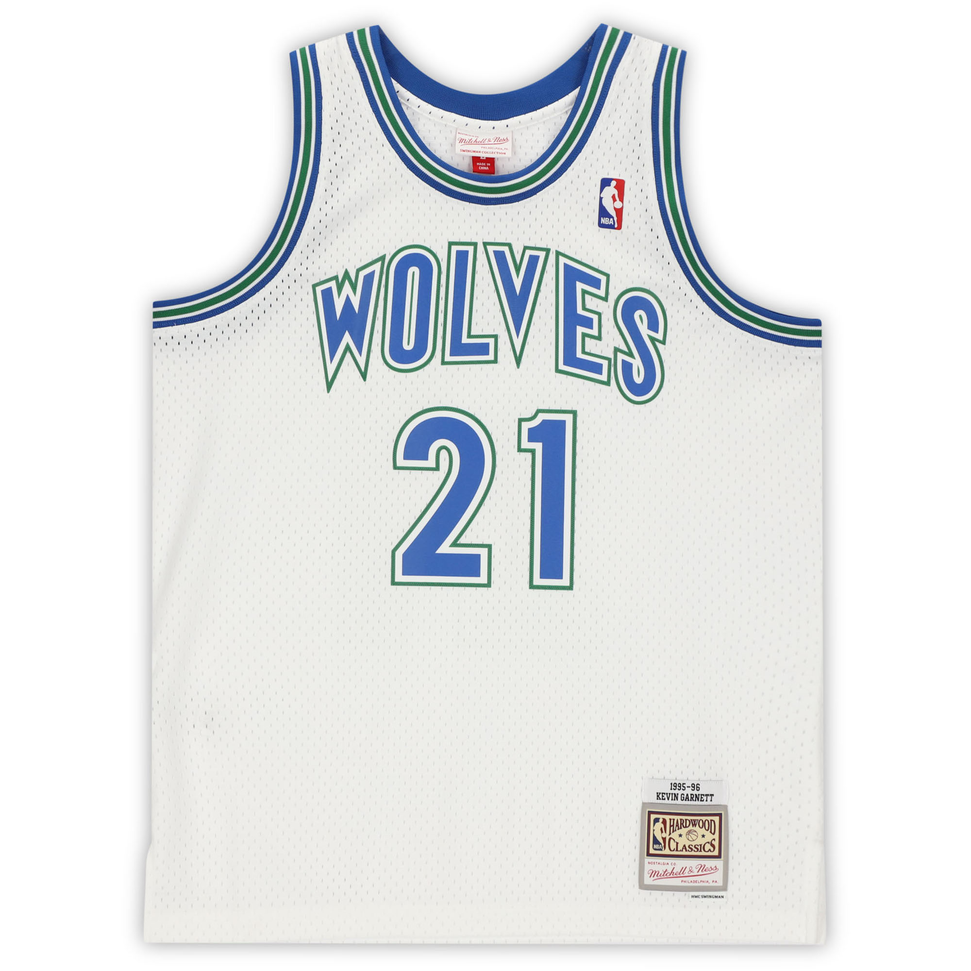 Kevin Garnett Minnesota Timberwolves Autographed White 1995 Mitchell & Ness Swingman Jersey - Image 8