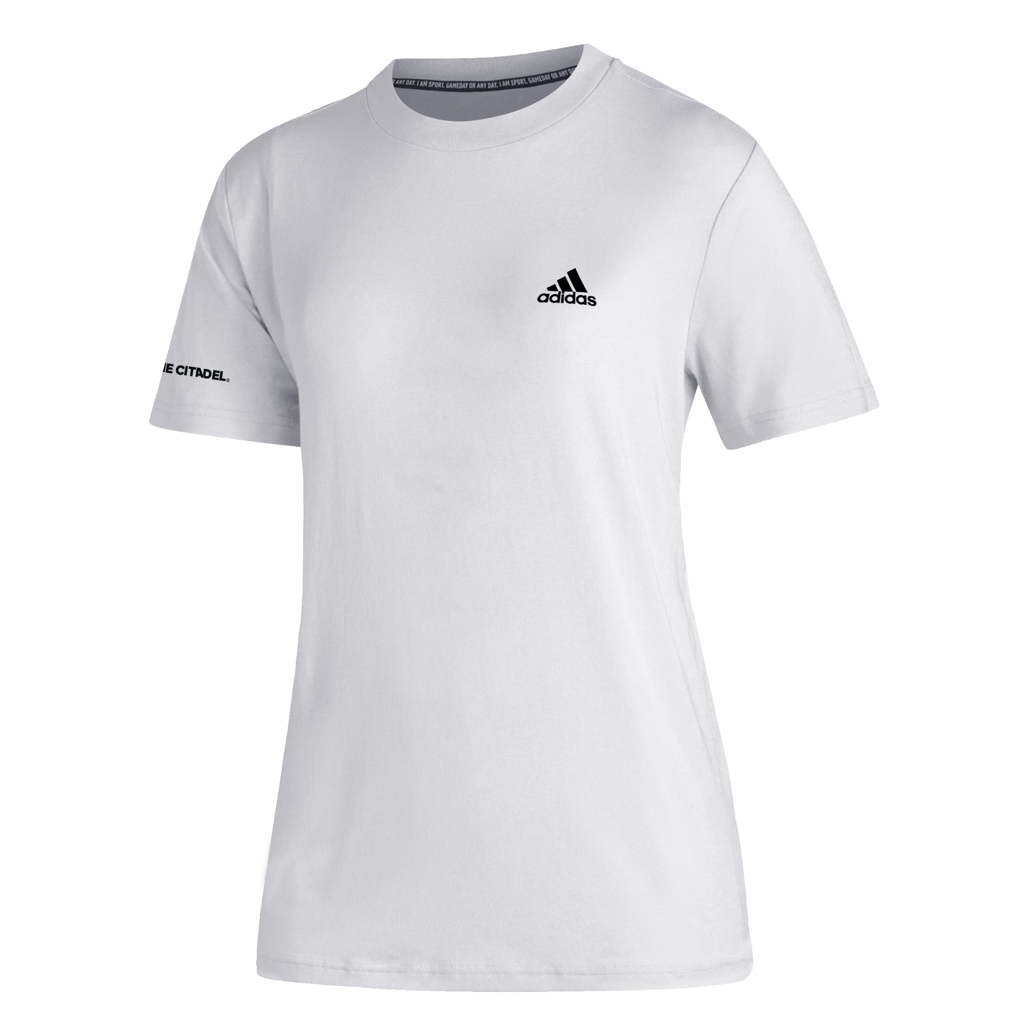Women's adidas White Citadel Bulldogs Must-Have 3-Stripe T-Shirt - Image 3