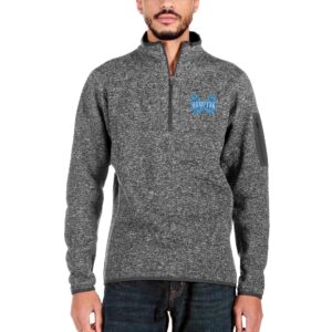 Men's Antigua Charcoal Hampton Pirates Big & Tall Fortune Quarter-Zip Pullover Jacket