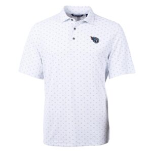 Men's Cutter & Buck White Tennessee Titans Virtue Eco Pique Tile Print Polo