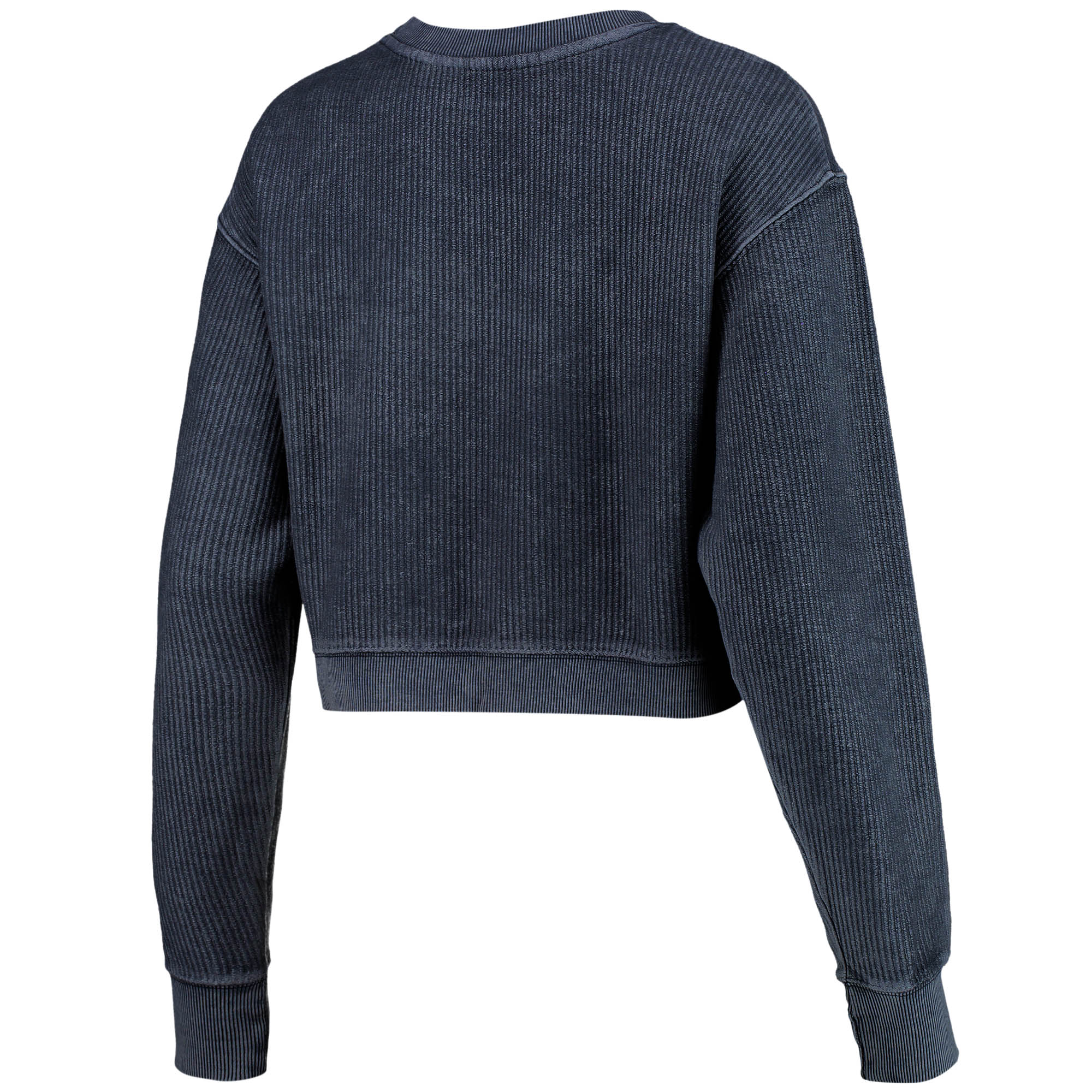 Women's League Collegiate Wear Navy Michigan Wolverines Classic Corded Timber Crop Pullover Sweatshirt - Image 4