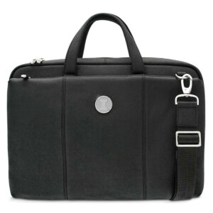 Men's Black Illinois Fighting Illini Leather Briefcase