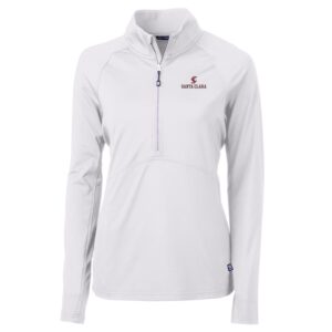 Women's Cutter & Buck White Santa Clara Broncos Adapt Eco Knit Half-Zip Pullover Jacket