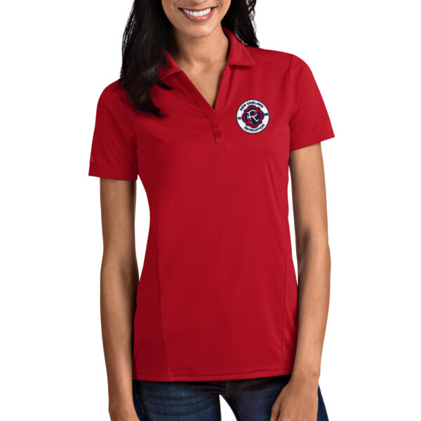 Women's Antigua Red New England Revolution Logo Tribute Polo