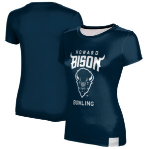 Women's Navy Howard Bison Bowling T-Shirt