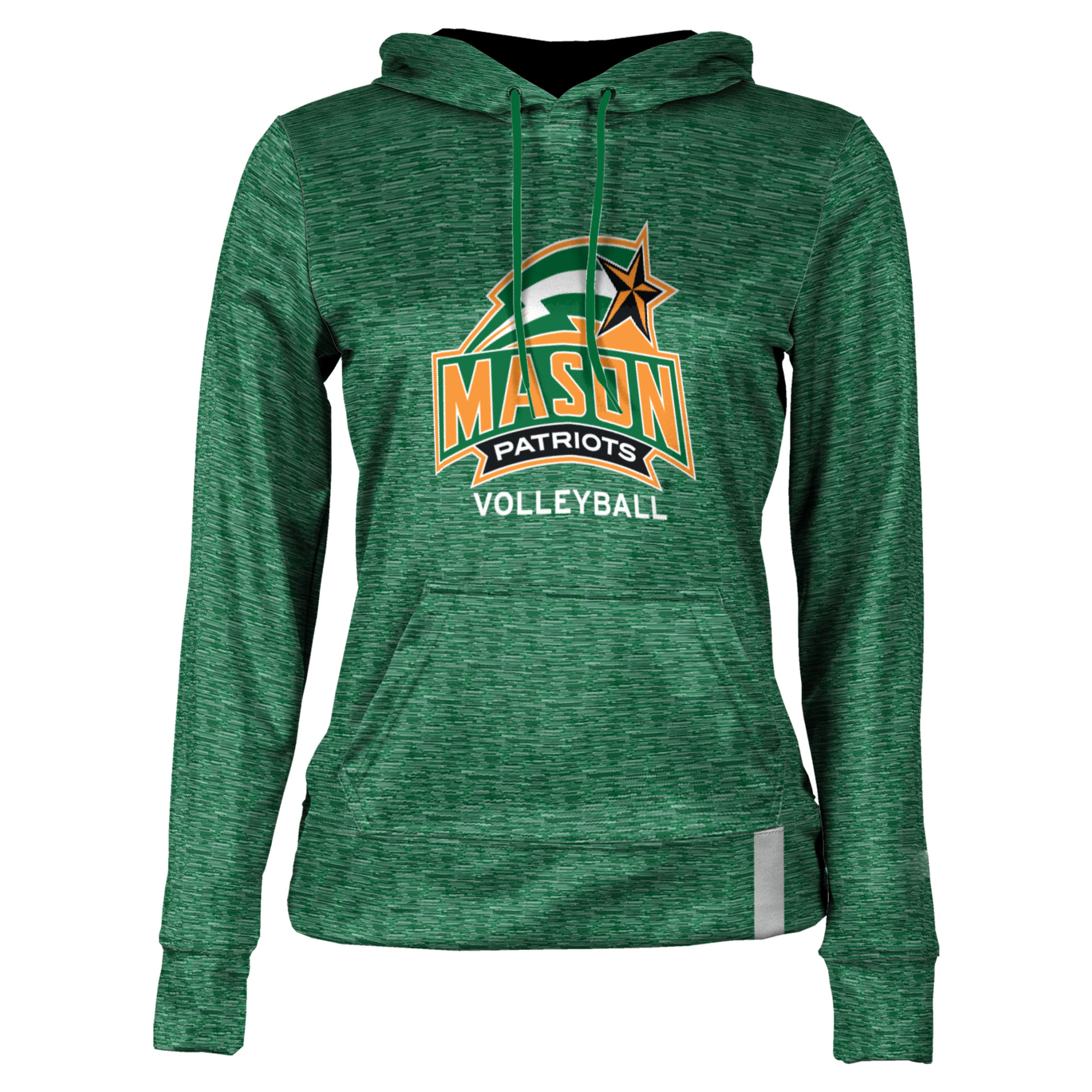 Women's Green George Mason Patriots Volleyball Pullover Hoodie - Image 5