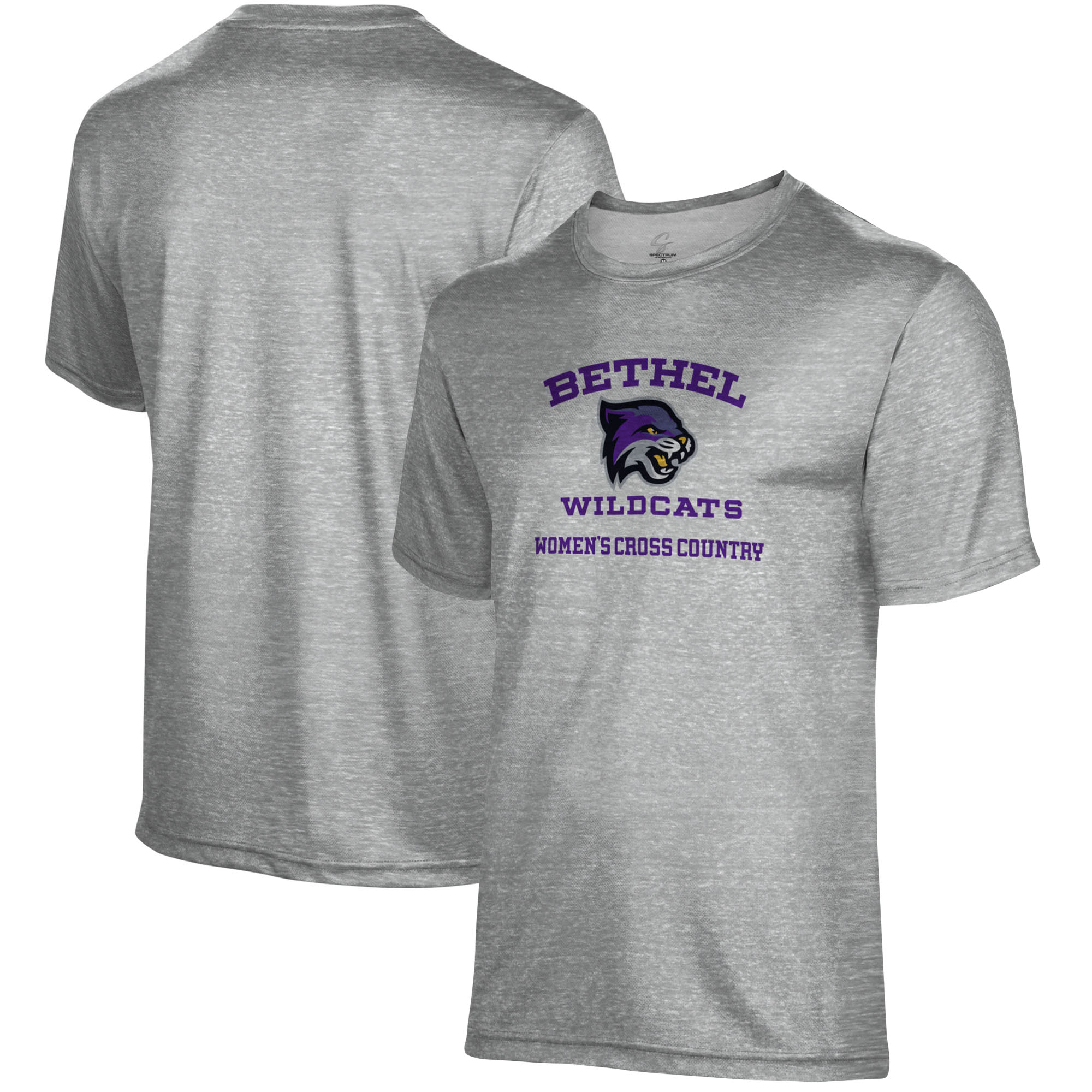 Men's Gray Bethel Wildcats Women's Cross Country Name Drop T-Shirt