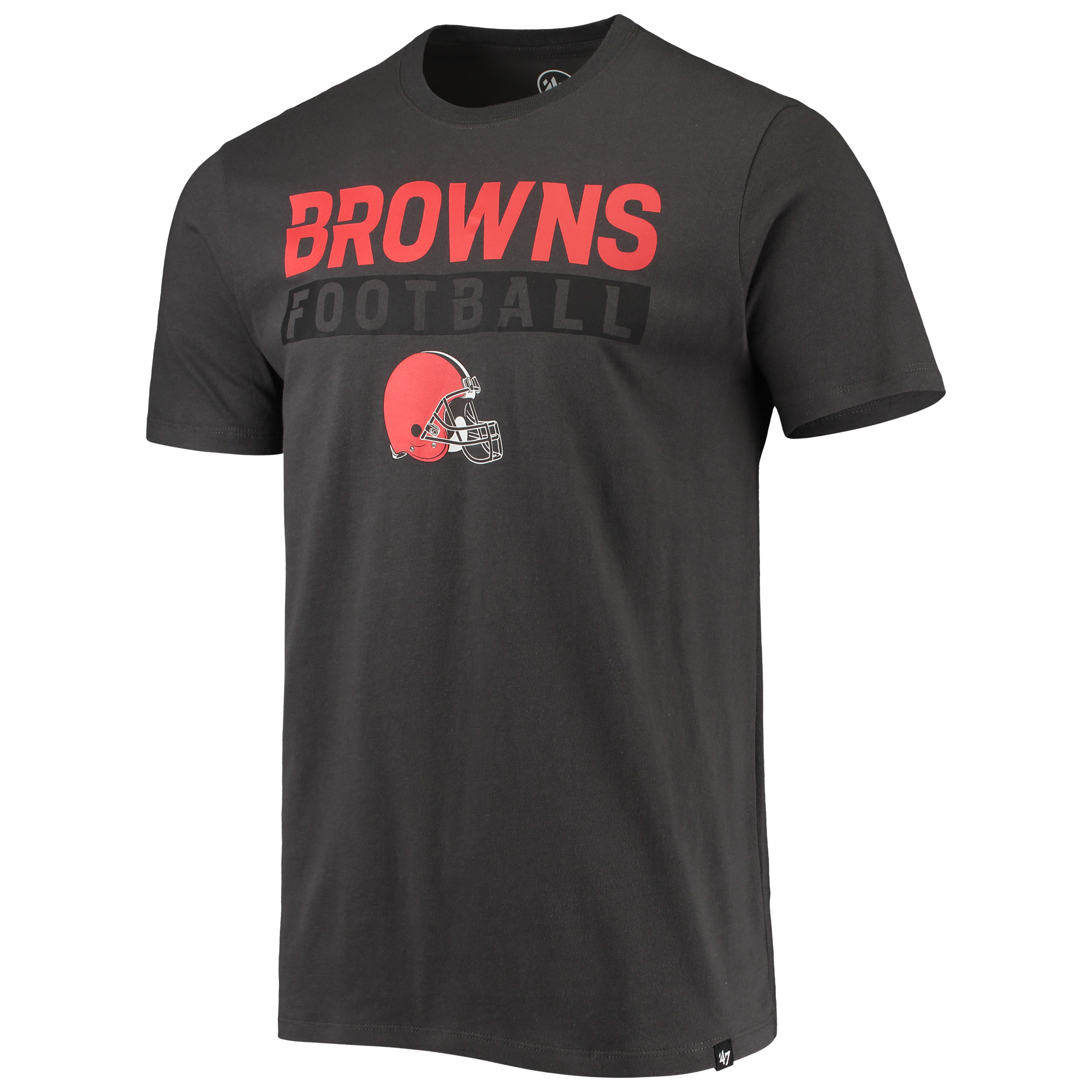 Men's '47 Charcoal Cleveland Browns Dark Ops Super Rival T-Shirt - Image 6
