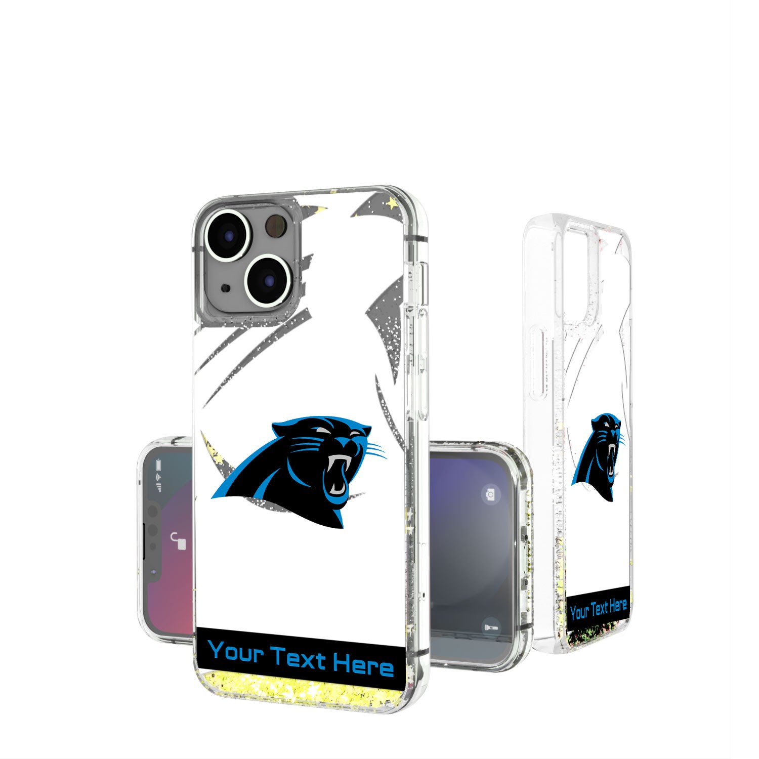 Carolina Panthers Personalized Tilt Design iPhone Glitter Phone Case - Image 14