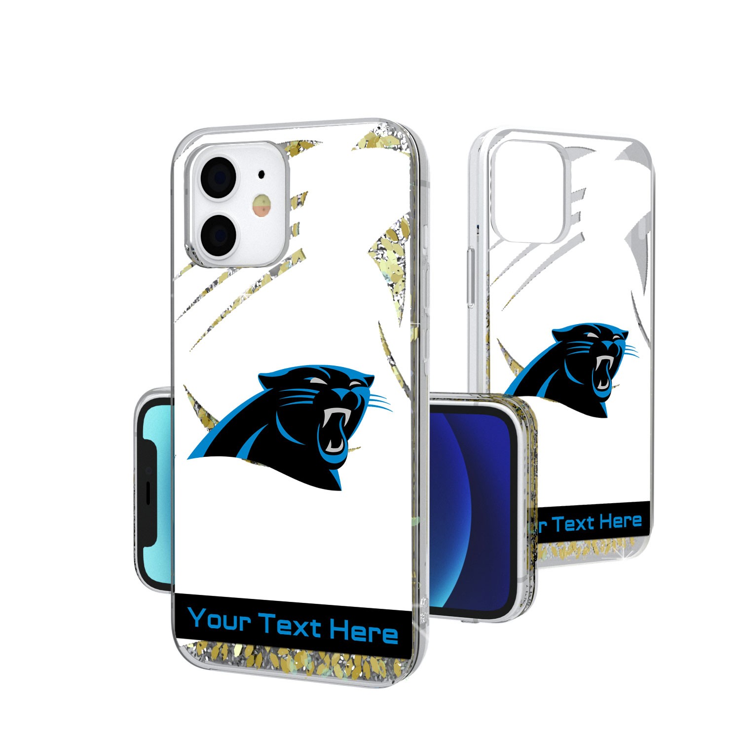 Carolina Panthers Personalized Tilt Design iPhone Glitter Phone Case - Image 10