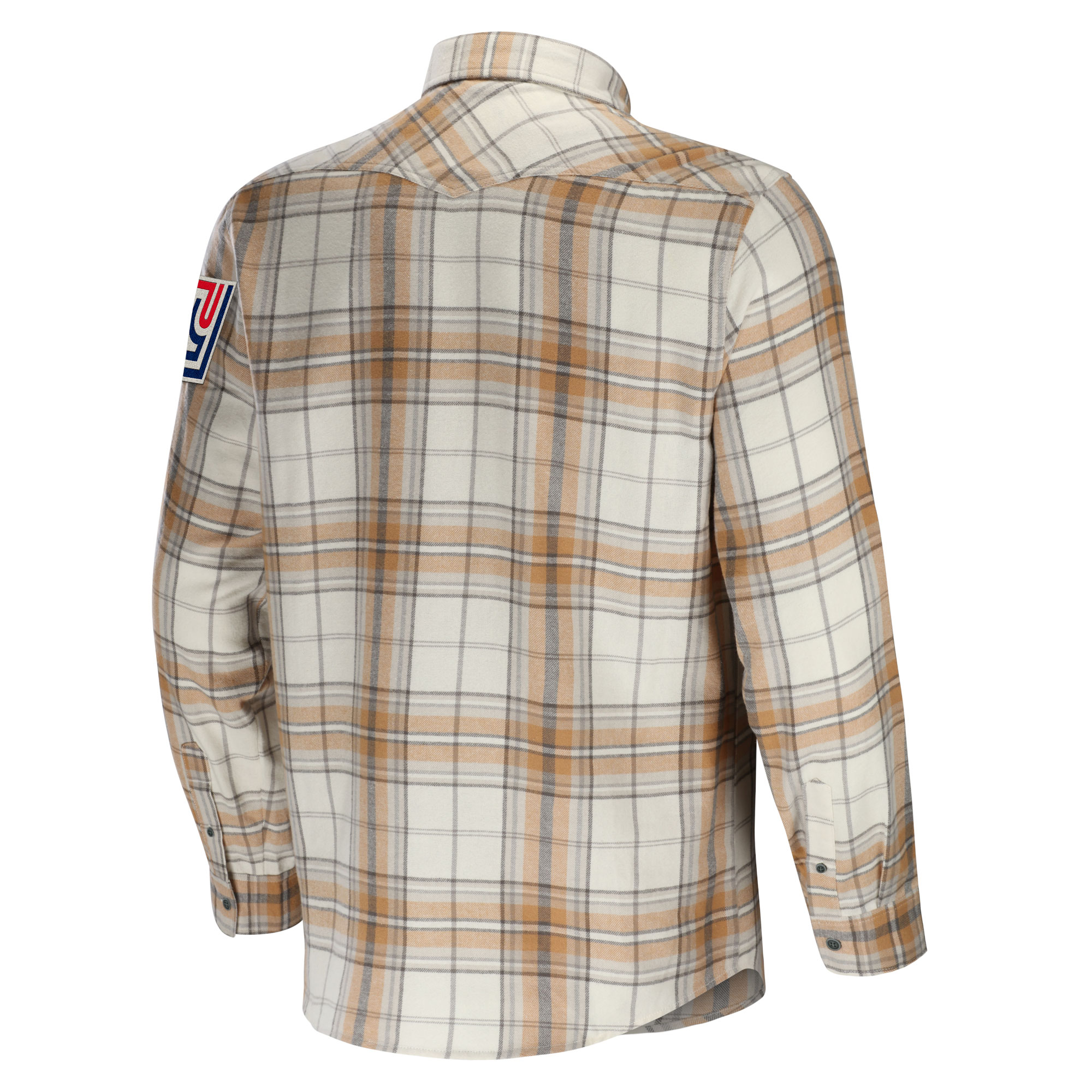 Men's NFL x Darius Rucker Collection by Fanatics Tan New York Giants Flannel Long Sleeve Button-Up Shirt - Image 7