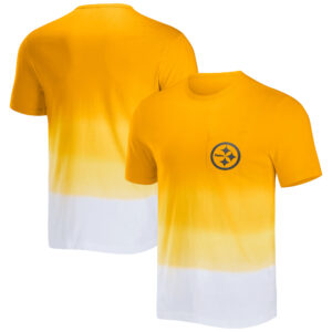 Men's NFL x Darius Rucker Collection by Fanatics Gold/White Pittsburgh Steelers Dip Dye Pocket T-Shirt