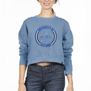 Women's Uscape Apparel Blue Kentucky Wildcats Circle Scene Cropped Crewneck Sweatshirt