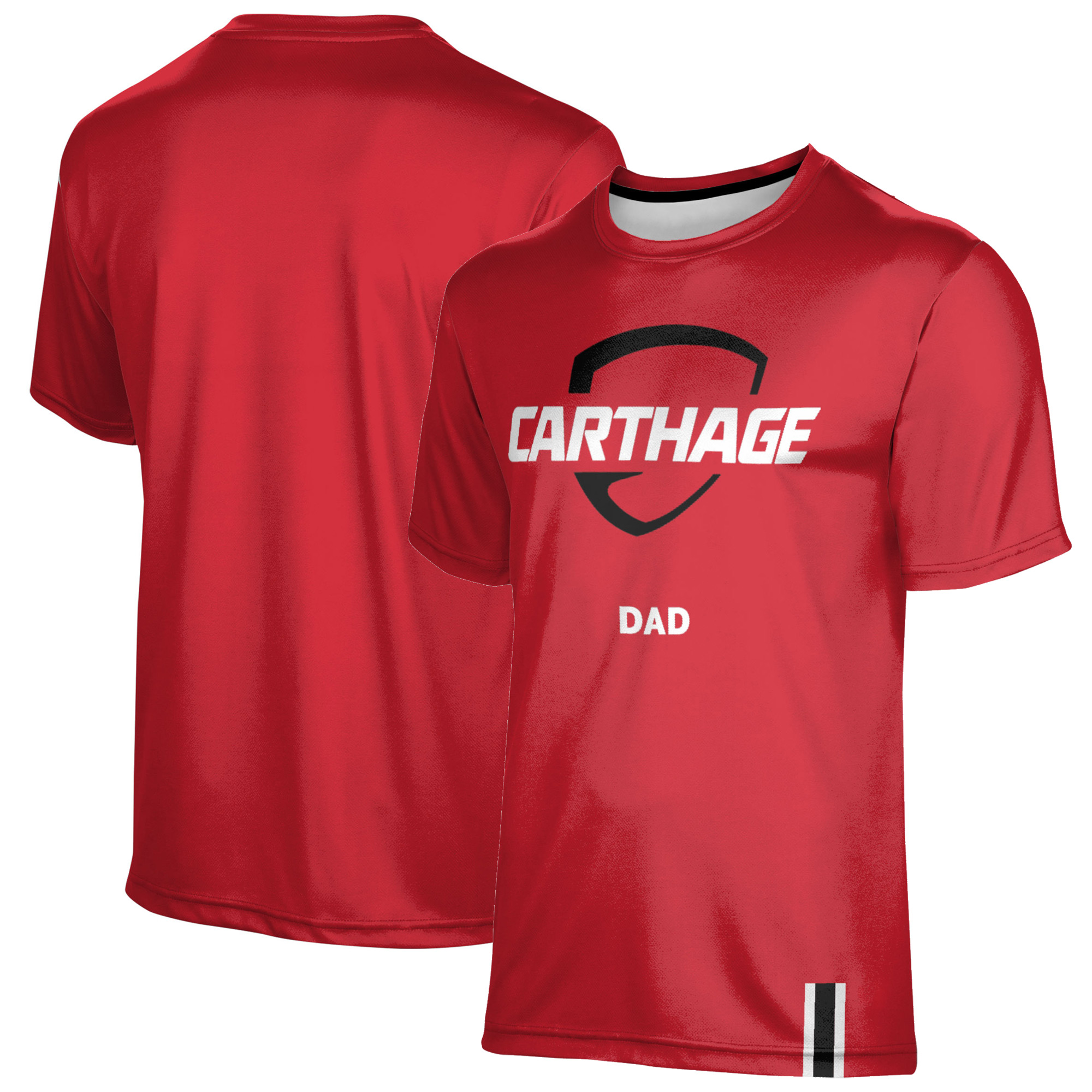 Men's ProSphere Red Carthage Firebirds Dad Logo Stripe T-Shirt
