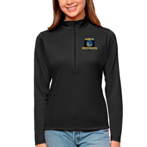 Women's Antigua Black Golden State Warriors 2022 NBA Finals Champions Tribute Quarter-Zip Pullover Top