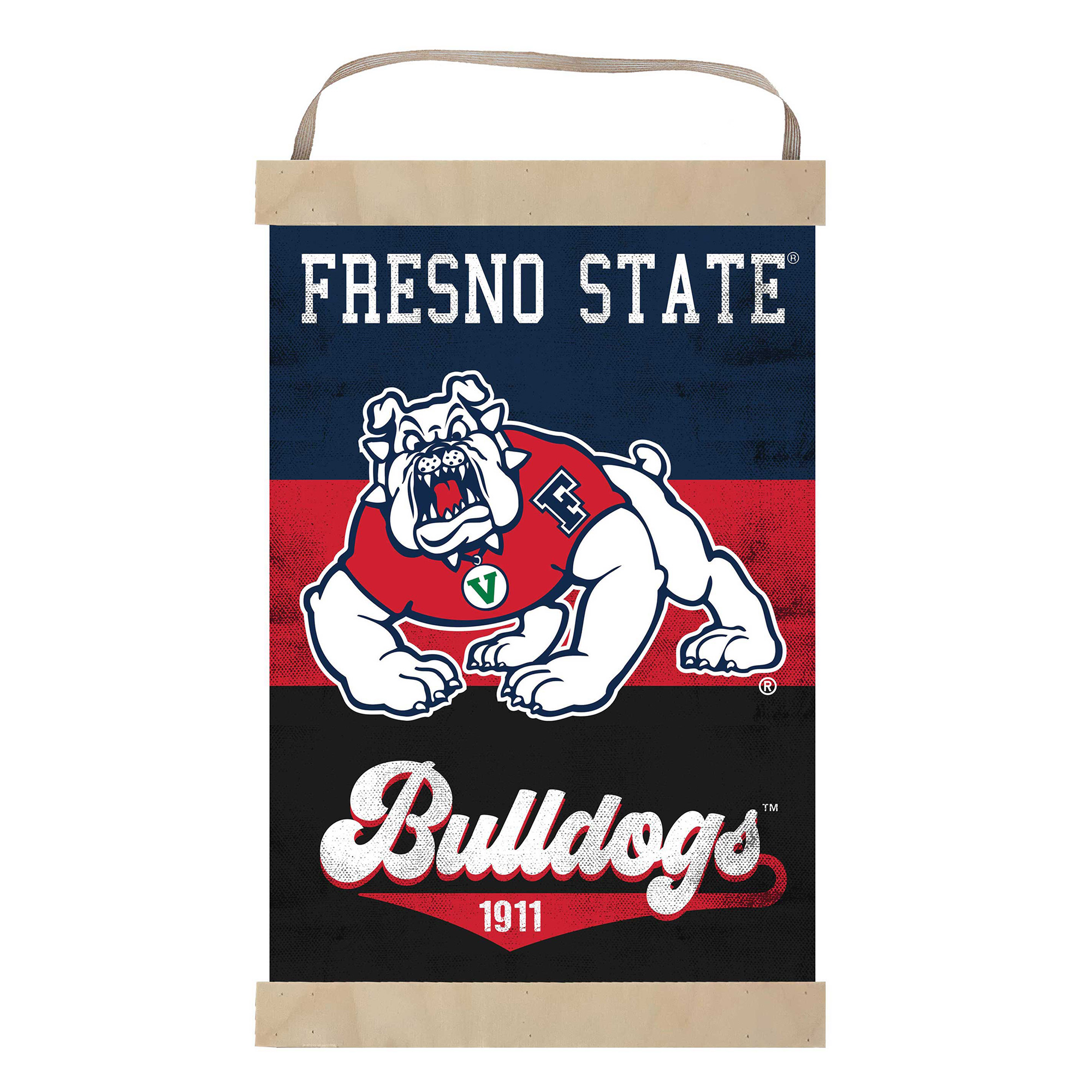 Fresno State Bulldogs Retro Logo Banner Sign
