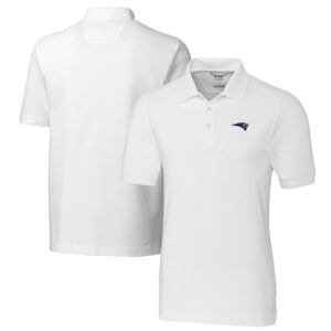 Men's Cutter & Buck White New England Patriots Advantage Tri-Blend Pique Polo