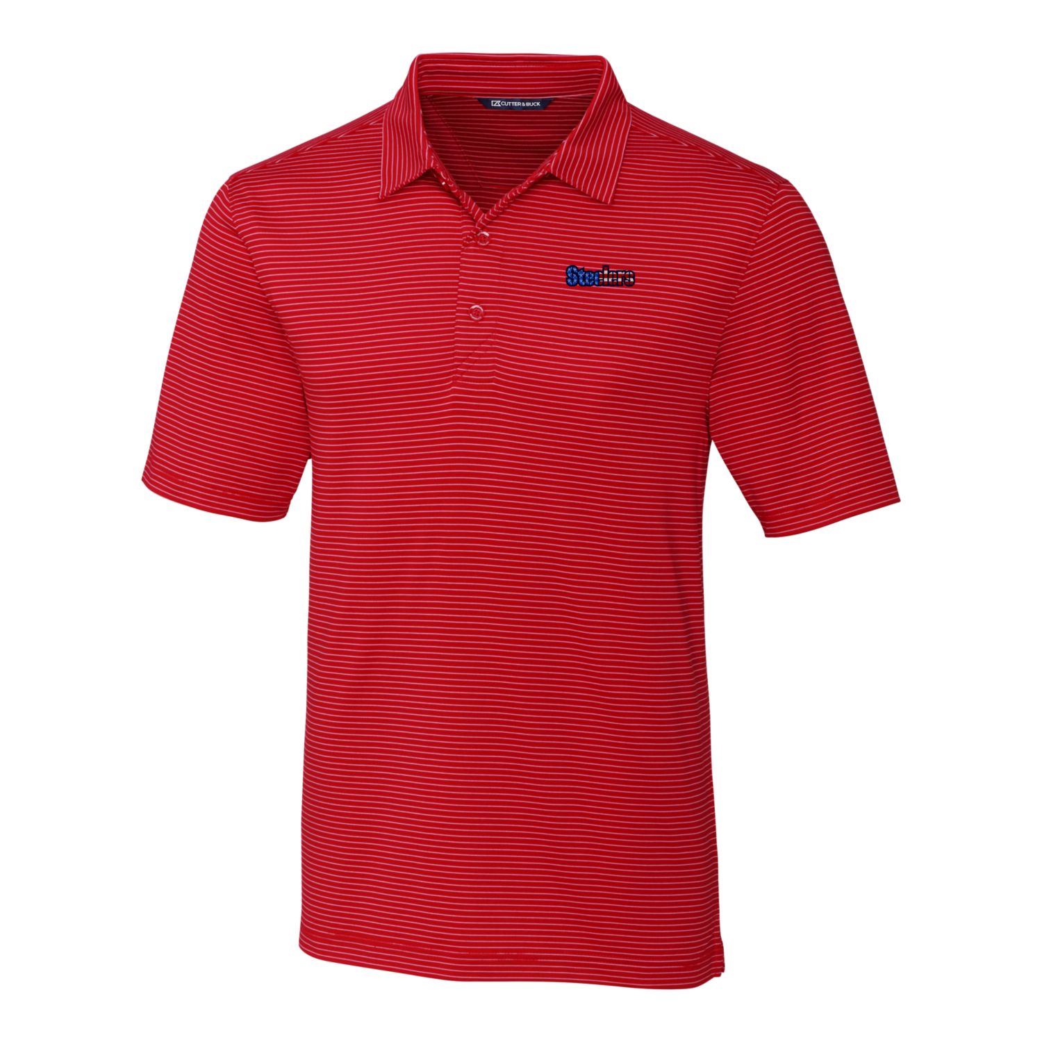 Men's Cutter & Buck Red Pittsburgh Steelers Forge Pencil Stripe Polo - Image 6