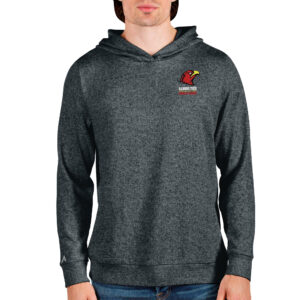 Men's Antigua Heathered Charcoal Illinois Tech Scarlet Hawks Absolute Pullover Hoodie