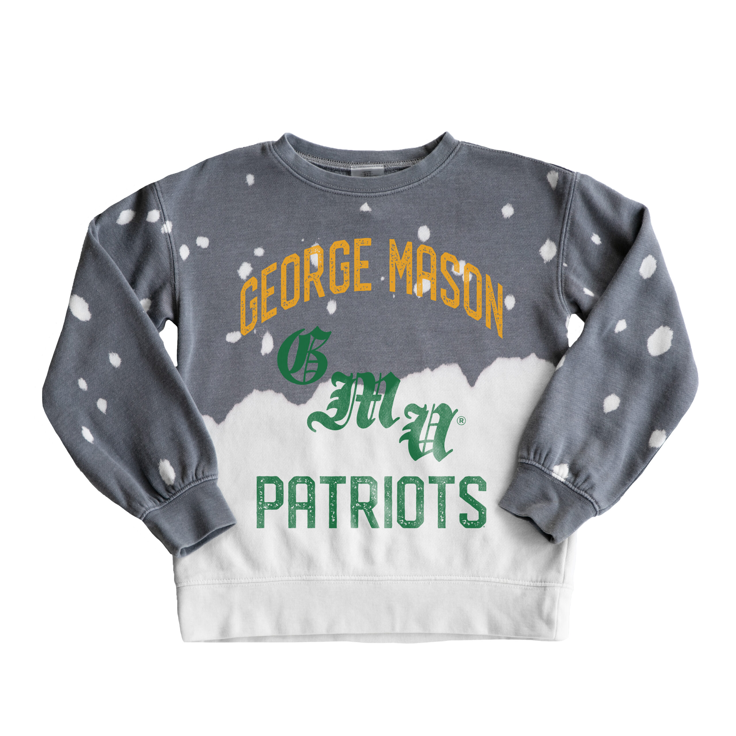 Girls Youth Gameday Couture Gray George Mason Patriots Faded Pullover Sweatshirt