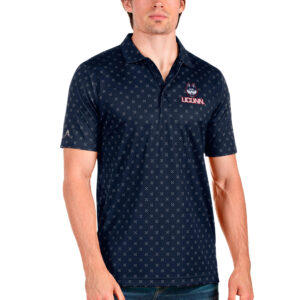 Men's Antigua Navy/Steel UConn Huskies Spark Polo