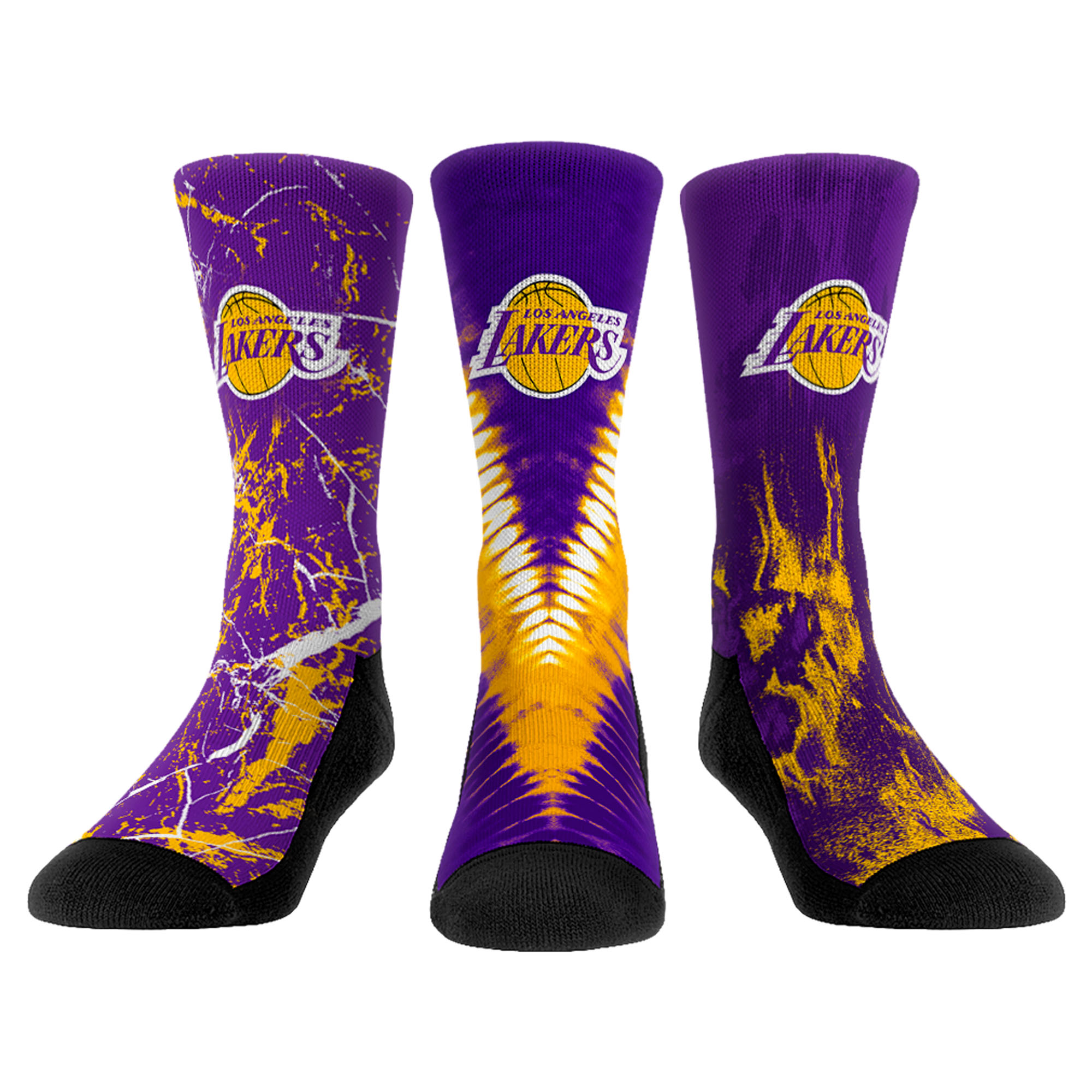 Unisex Rock Em Socks Los Angeles Lakers Three-Pack Crew Socks Set