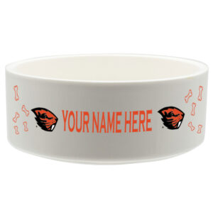White Oregon State Beavers 20oz. Personalized Pet Bowl