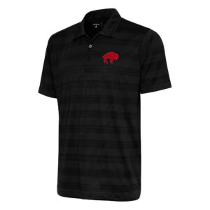 Men's Antigua Black Buffalo Bills Team Logo Throwback Compass Polo
